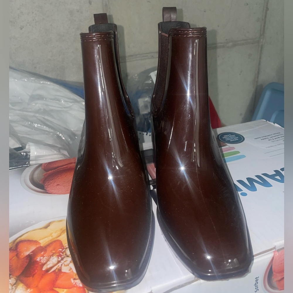 Jeffrey Campbell Chocolate Gloss Waterproof Booties